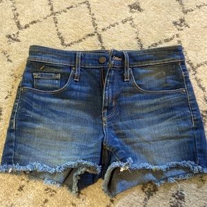 High rise denim shorts